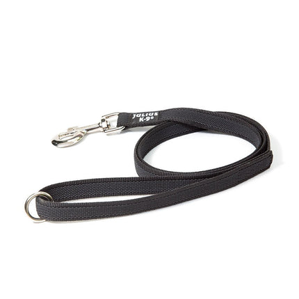 Julius K9 Color & Gray Supergrip Leash With Handle Ring 1.4x120cm - anti-slip dog leash with handle and ring