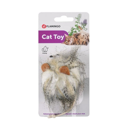 Flamingo Cat Wooly Monster - fluffy toy for cats, creature with catnip