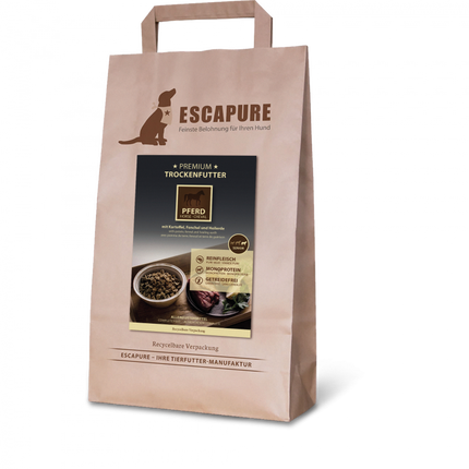 Escapure Premium Senior Horse - high-quality food for senior dogs, oven-baked horse meat