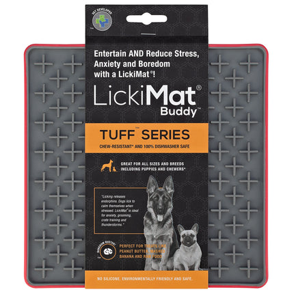 LickiMat Tuff Buddy - licking mat for dogs, cross pattern