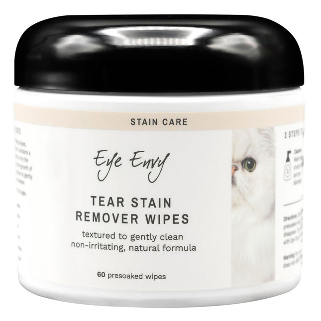 Eye Envy Tear Stain Remover Wipes for Cats 60 pcs - wipes for removing discoloration around a cat's eyes