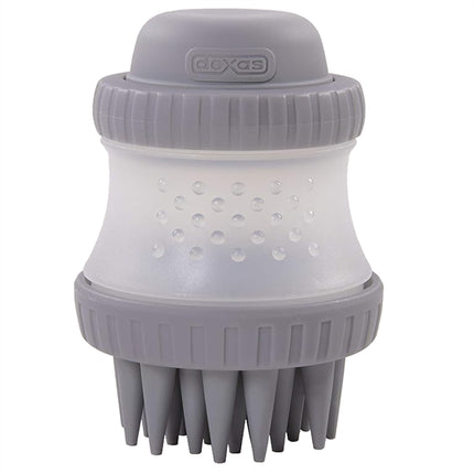 Dexas ScrubBuster - silicone dog bathing brush with dispenser