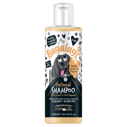 Bugalugs Oatmeal Shampoo - oatmeal shampoo for dogs, soothes irritations, concentrate 1:10