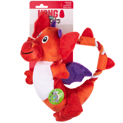 KONG Dragon Knots - plush dragon for dogs, toy with rope inside