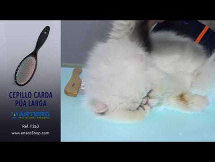 Artero Soft Slicker Brush Left - oval slicker brush for dogs and cats, long, soft pins, for left-handed users