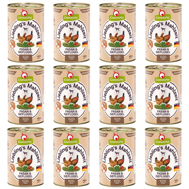 GranataPet Pheasant & Poultry - grain-free wet dog food, pheasant and poultry