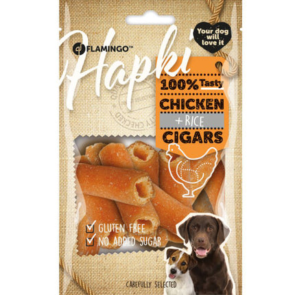 Flamingo Hapki Chicken Rice Cigars - aromatic treats for dogs, chicken and rice rolls