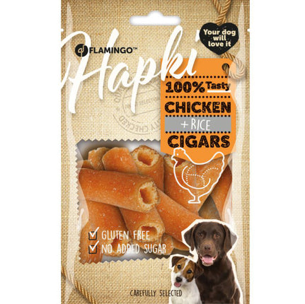 Flamingo Hapki Chicken Rice Cigars - aromatic treats for dogs, chicken and rice rolls