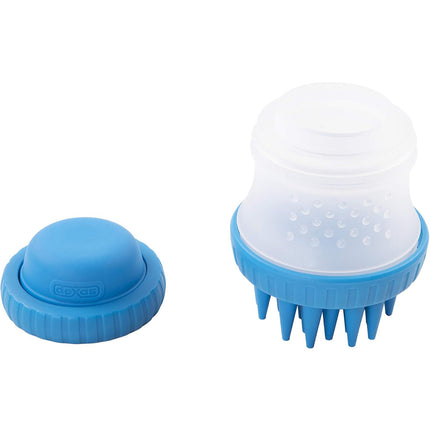 Dexas ScrubBuster - silicone dog bathing brush with dispenser