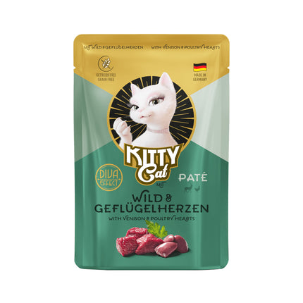 Kitty Cat Venison & Poultry Hearts Pâté - grain-free wet food, pâté for cats, with game meat and poultry hearts