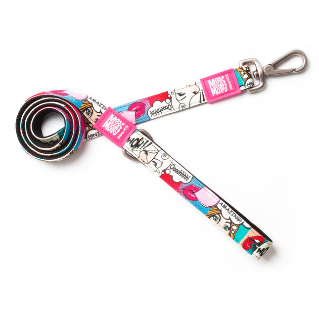 Max&Molly Short Leash Missy Pop - colorful urban leash for dogs, comic pattern, 120cm