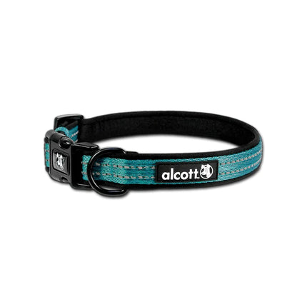 Alcott Adventure Collar Blue - reflective dog collar, blue