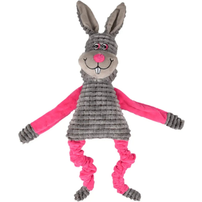 Flamingo Plush Rabbit Toy - crinkly rabbit with squeaker