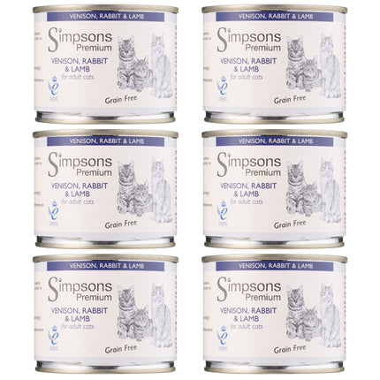 Simpsons Premium Cat Venison, Rabbit & Lamb - grain-free wet food for cats, venison, rabbit, and lamb