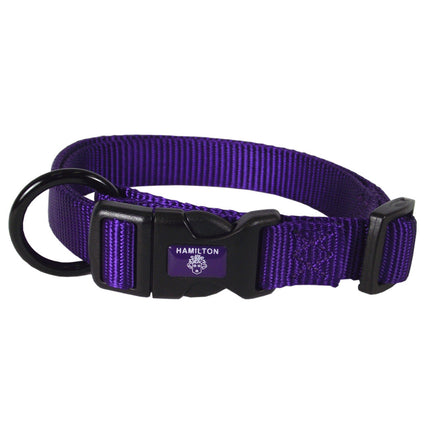 Hamilton Classic Adjustable Collar - nylon collar with smooth circumference adjustment, for small and medium breed dogs