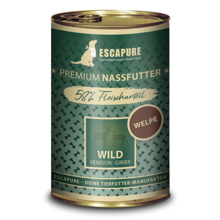 Escapure Puppy Wild - wet food for puppies, game meat and rabbit with vegetables and fruits