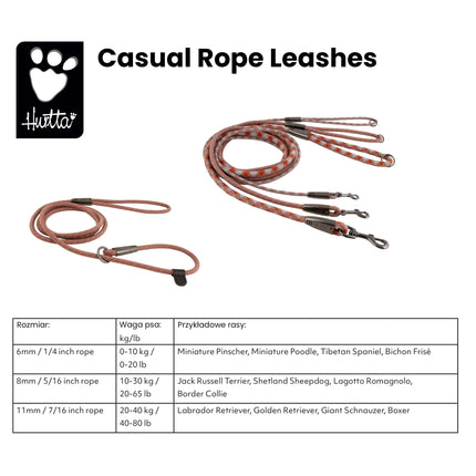 Hurtta Casual Rope Leash Lingon River - rope leash for dogs