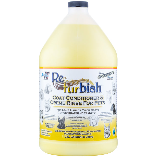 Double K Refurbish Conditioner & Detangler - conditioner for dogs and cats with long or thick fur, helps remove dead hair, concentrate