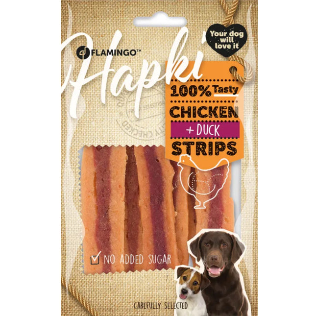 Flamingo Hapki Chicken & Duck Slices - soft treats for dogs, chicken and duck