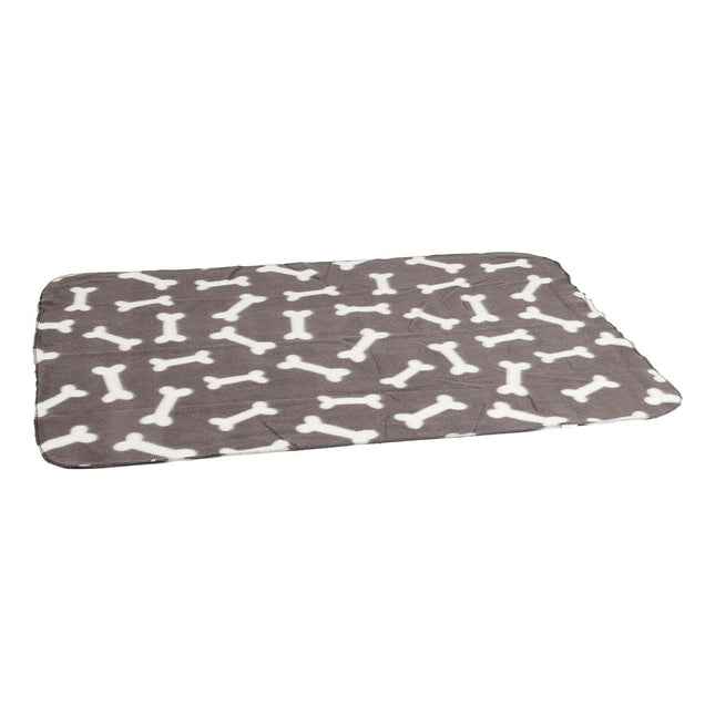 Flamingo Fleece Blanket Bones - soft polar blanket for dogs - gray