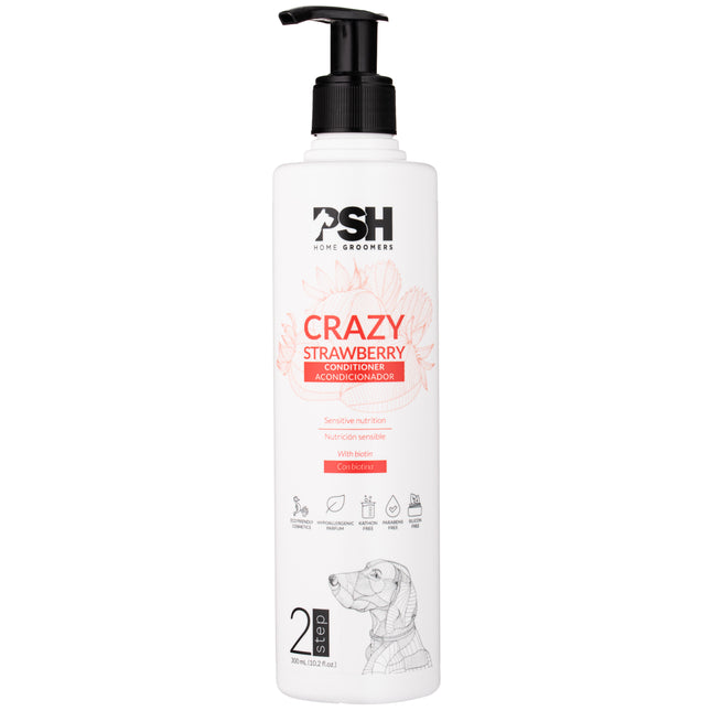 PSH Daily Beauty Crazy Strawberry Conditioner - vegan conditioner for short-haired dogs and cats, with biotin