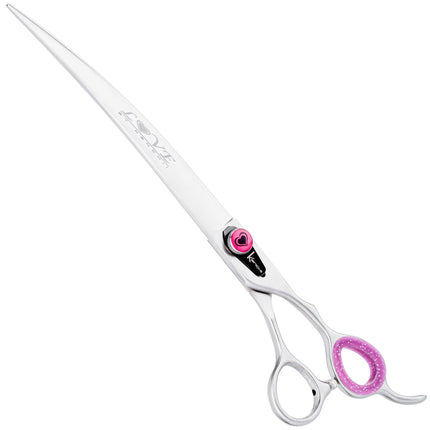 Kenchii Love Curved Scissors - professional grooming scissors with an ergonomic handle, curved