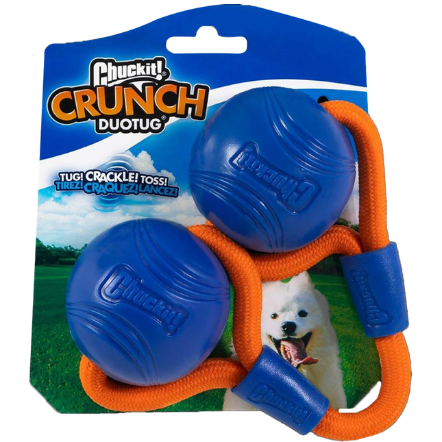 Chuckit! Crunch Duo Tug - tug toy for dogs with two squeaky balls