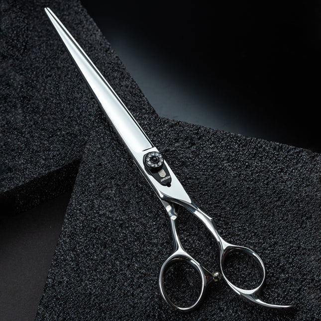 Jargem Strong Straight Scissors - sturdy grooming scissors with long blades and a decorative screw