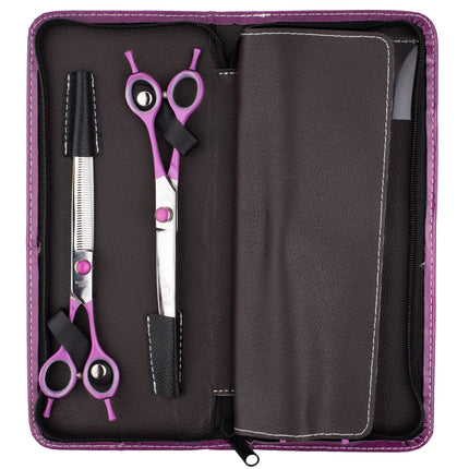 Geib Gator Gear Set - professional scissors and thinning shears set with curved handles, 3 pieces