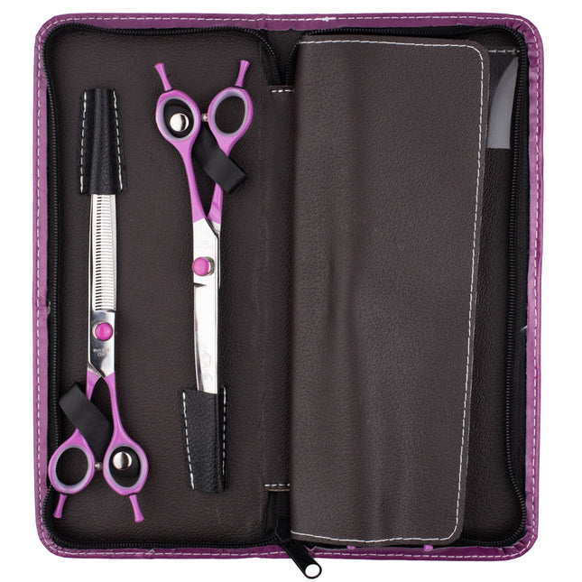 Geib Gator Gear Set - professional scissors and thinning shears set with curved handles, 3 pieces