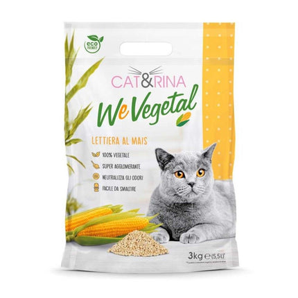 Cat&Rina WeVegetal Corn Litter - clumping, biodegradable corn litter for cats - 6x 5.5L (18kg)