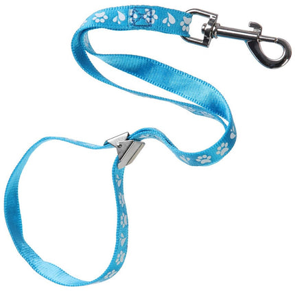 Groom Professional Ajax Pro 42cm - nylon grooming leash with white paw print design, blue, wide