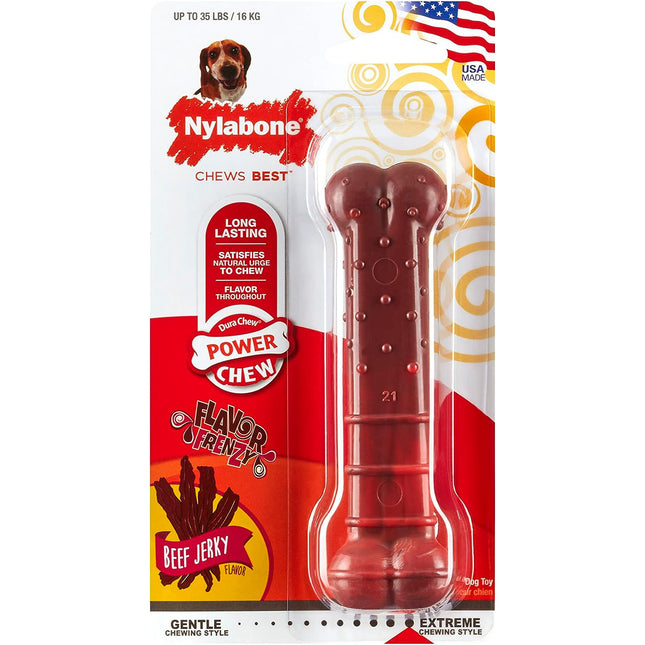 Nylabone Extreme - Textured Beef Jerky - dental chew for dogs, dried beef flavor