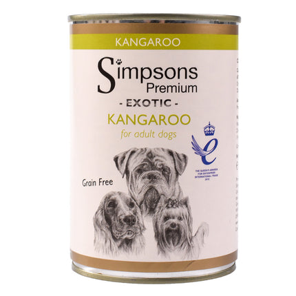 Simpsons Premium Exotic Kangaroo - grain-free wet food for adult dogs, made with kangaroo meat and vegetables - 24x