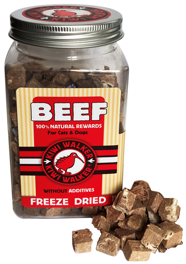 Kiwi Walker Snacks Beef - 100% beef, freeze-dried, natural treats for dogs and cats