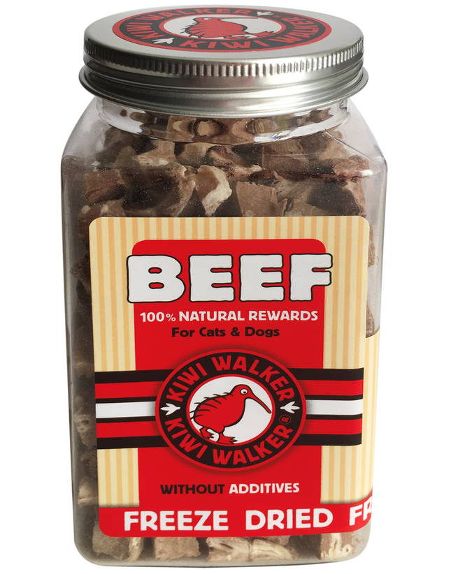 Kiwi Walker Snacks Beef - 100% beef, freeze-dried, natural treats for dogs and cats