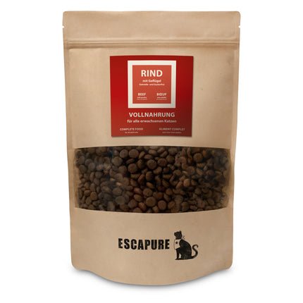 Escapure Dry Food Beef with Poultry - complete dry food for adult cats, beef with poultry