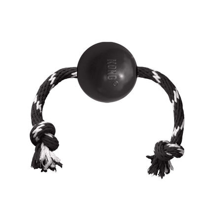 KONG Extreme Ball With Rope L - durable ball on a string for dogs