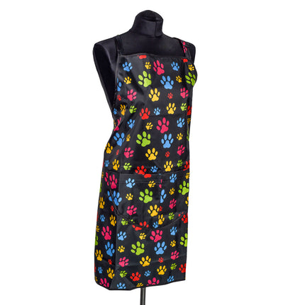 Blovi Grooming Apron - grooming apron in colorful paw prints, universal size