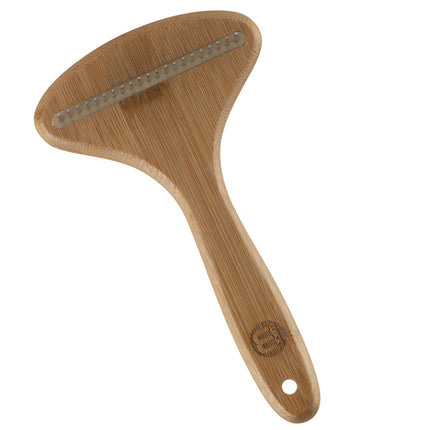 Mikki Bamboo Wide Anti-Tangle Rake - bamboo rake with a wide tooth spacing and rotating pins