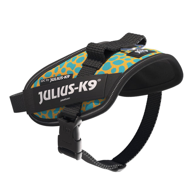 Julius - K9 IDC Powerharness Leopard - dog harness with reflectors, yellow pattern - Mini - Mini