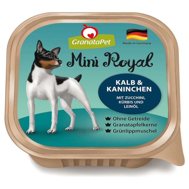 GranataPet Mini Royal Veal & Rabbit - grain-free wet food for small breed dogs, veal and rabbit