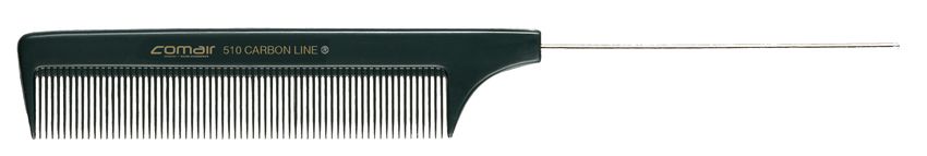 Comair Carbon Profi Line 510 Comb - professional comb with a metal pin, fine teeth