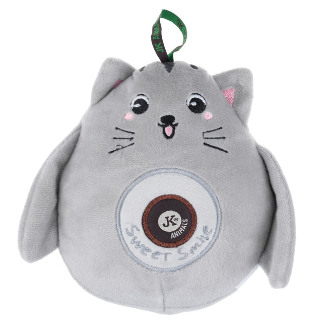 JK Animals Sweet Cat - round cat with squeaker, toy for dogs