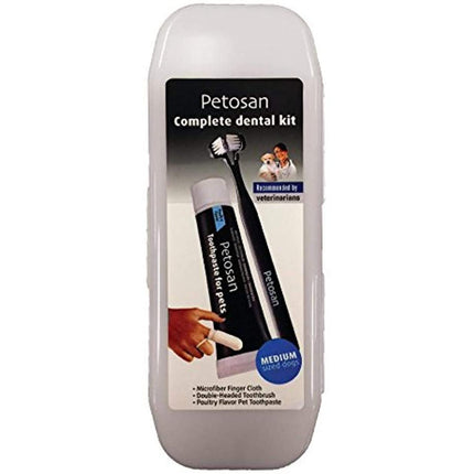 Petosan Complete Dental Kit - dental kit for dogs and cats, toothpaste, toothbrush, cleaner