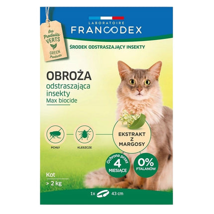 Francodex Repellent Collar - insect repellent collar for cats over 2kg (43cm)