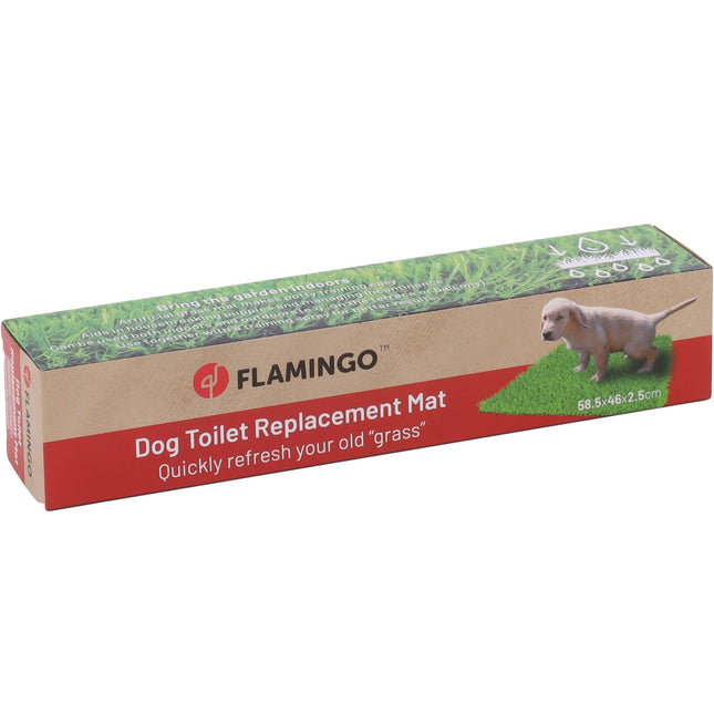 Flamingo Replaceable Artificial Grass Mat - replaceable artificial grass for dog litter box, 58.5x46cm