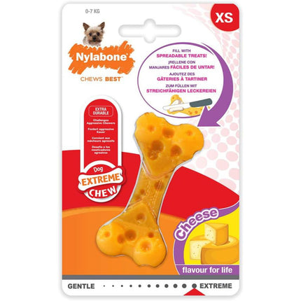 Nylabone Cheese Extreme Texture Cheese - dog chew toy, cheese flavor, for spreading treats