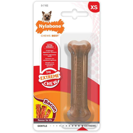 Nylabone Extreme Chew Bacon - durable chew toy for dogs, bacon flavor