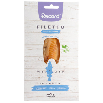 Record Cod Fillet - dog snack, 100% fillet of cod, steamed